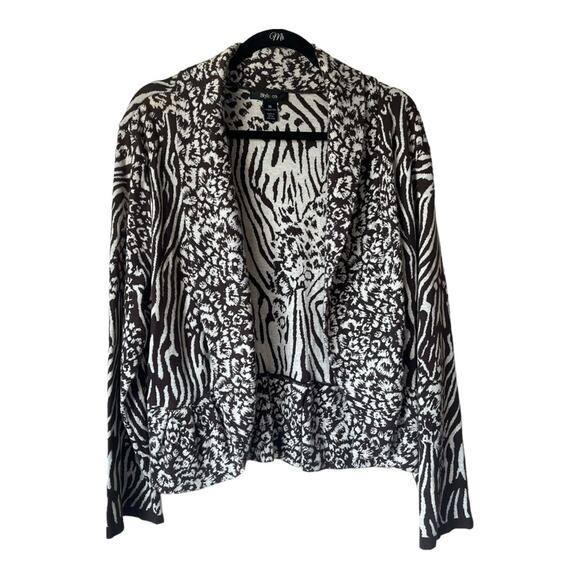 Style & Co women's Cardigan Sweater Jacket Size xl Animal Print safari - Picture 1 of 3